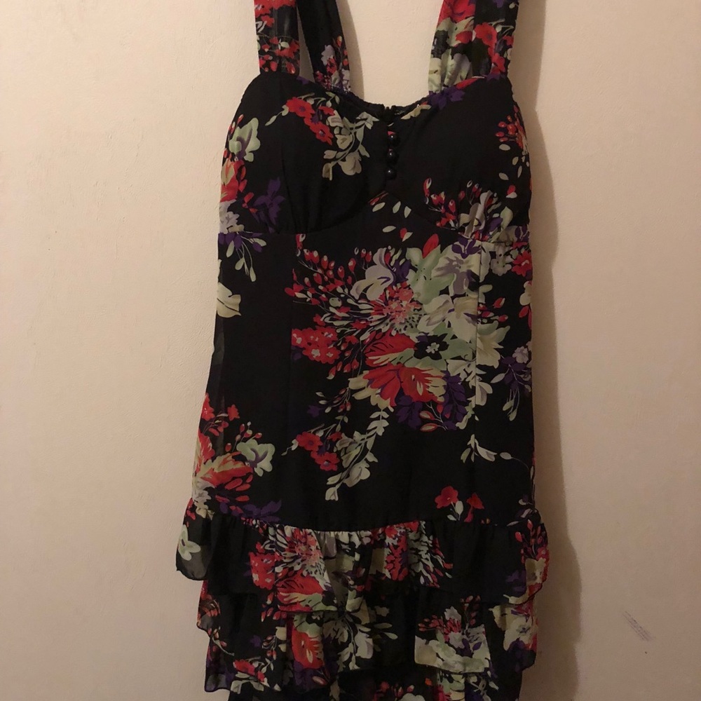 Black floral summer dress